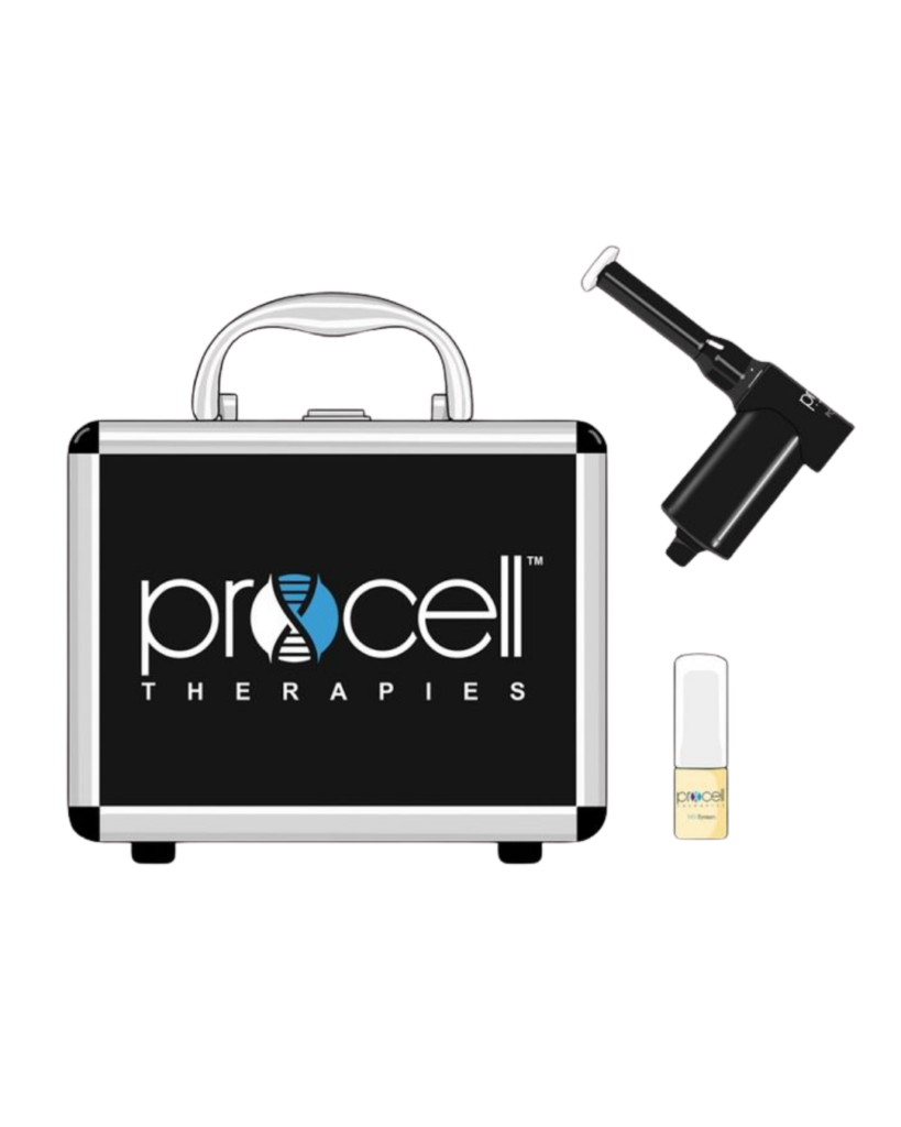 Procell Therapies microchanneling device and stem cell serum kit in black carrying case