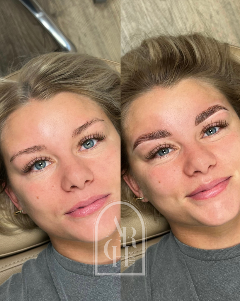 brow lamination before and after Dallas Texas
